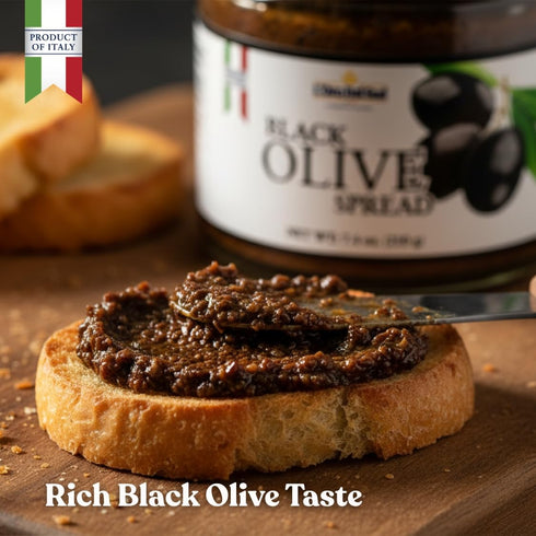 7.4 oz, L'Oro Del Sud Black Olive Tapenade Spread, Italian Olive Spread for Bruschetta,Tapenade Mediterranean Olive