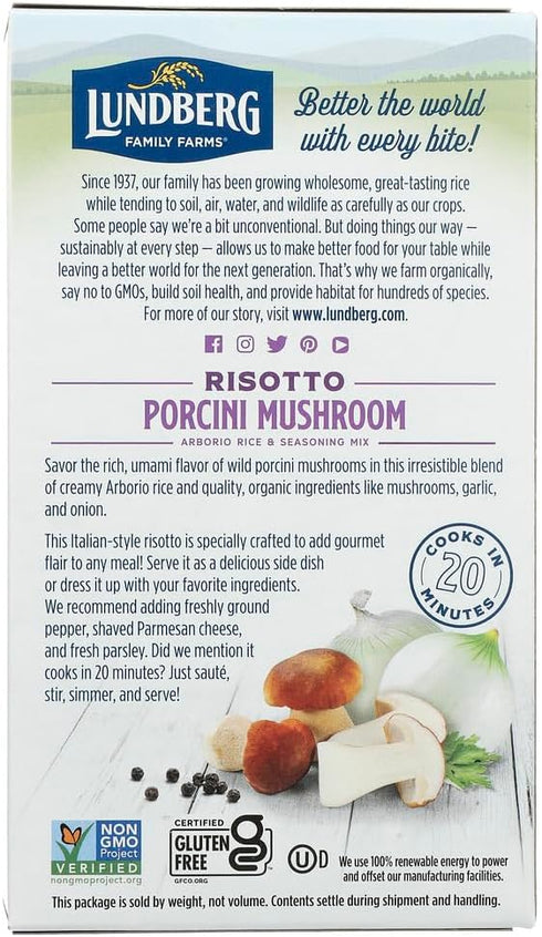 5.90 6) Lundberg Organic Porcini Wild Mushroom Risotto Ounces (Case