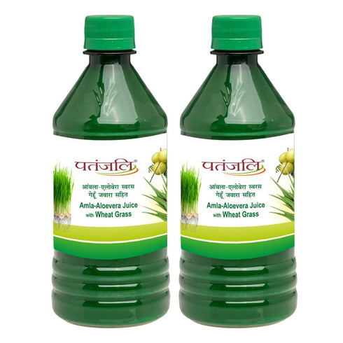 Patanjali Amla-Aloevera Juice with Wheatgrass Juice 500ml / 16.90 fl oz -