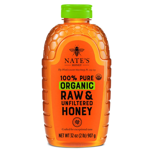 Nate's Organic 100% Pure, Raw & Unfiltered Honey - USDA Certified Organic