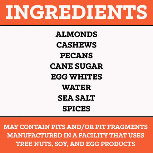 8 Oz, 1 BobbySue's Nuts Some Like It Hot Gourmet Nut Mix, Spicy Snacks, All Natural, Gluten Free, Low Sugar, and High