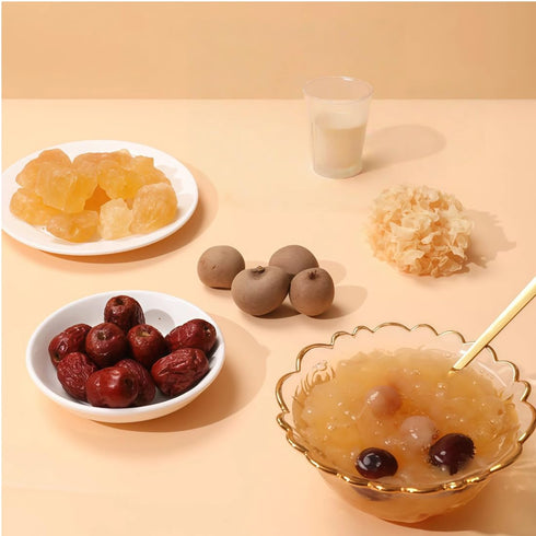 Dried Longan Red Date Tremella Porridge Mix, Natural Nutritious Congee Ingredients, No Added Sugar, Easy to Cook