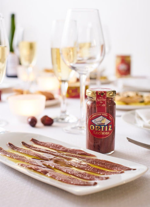Ortiz Anchovies in Extra Virgin Olive Oil, 3.3oz Glass Jar - Firm Buttery Fillets, Wild Caught in Spain