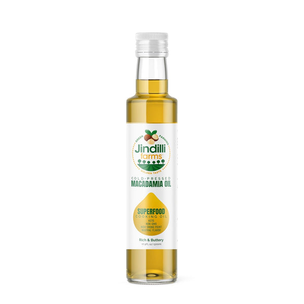 Jindilli Farms Macadamia Nut Cooking Oil- Australian Pure Cold Pressed Oil, Unrefined,