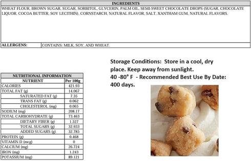 Oasis Supply, Cookie Dough Bites, Toppings for Ice Cream, Froyo Night, Cupcake, Bakery and Desserts - Chocolate Chip