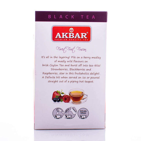 Akbar Flavoured Teas with Real Fruit Pieces - 20 Foil Tea Bags (Forest Fruit Fusion)