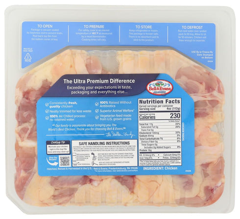 Bell & Evans Bone-In Chicken Thighs - Premium Quality