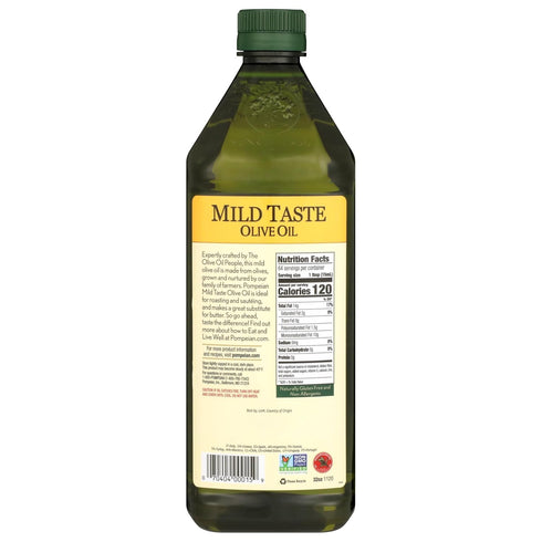 32 oz Pompeian Mild Taste Olive Oil - fl - Olive Oil for High Heat Cooking - Mild Flavor for Baking and Sauteing - High