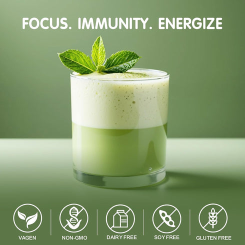 6 Immune 30 Balincer Mushroom Matcha, Adaptogenic Mushrooms (Lion's Mane, Cordyceps, Turkey Tail & Other) Mixed