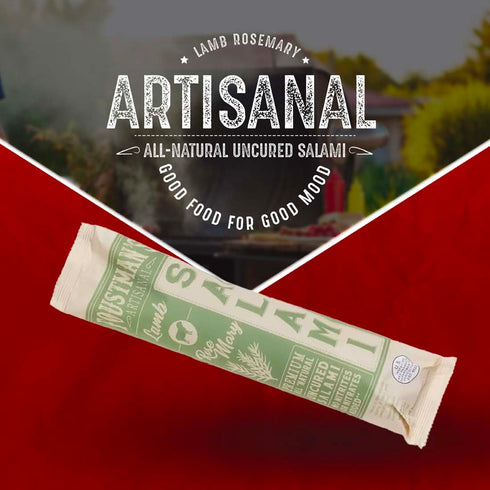 Foustman's Artisanal Salami - Rosemary Lamb, Nitrate-Free, Naturally Cured, Gluten-Free, Dairy-Free, No Pork, 8 Oz