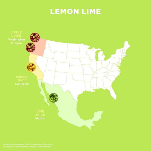 Pack 12 Spindrift "Lemon Lime" Soda, Made with Real Squeezed Fruit