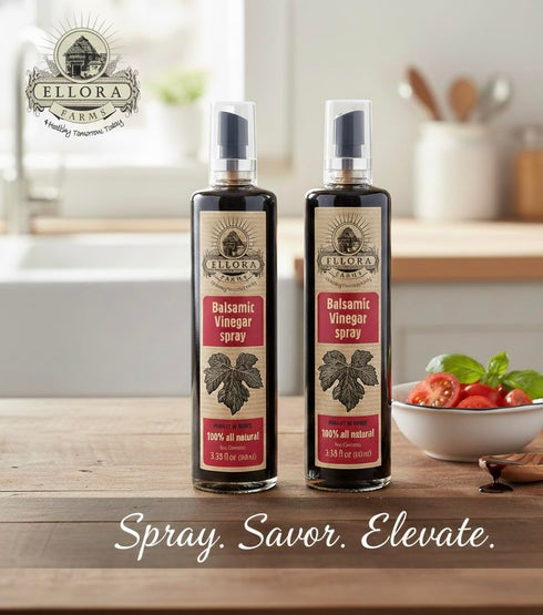 3.38 oz, Pack 2 Ellora Farms, Balsamic Vinegar in glass spray bottle, Clog-free, Single Origin Greece, all-natural