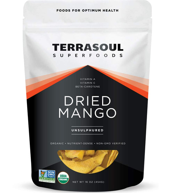 Terrasoul Superfoods Organic Dried Mango Slices, 16 Oz - Naturally Sweet &