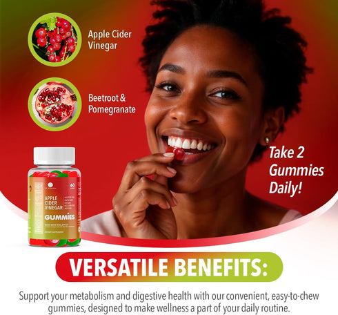 Gummies Gummies, Dr. Robaina Apple Cider Vinegar Supports Metabolism, Debloat & Weight Loss ACV Appetite Suppressant