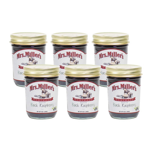 CPG.IO Mrs. Miller's Seedless Black Raspberry Jam 9 Ounce (Pack of 6)