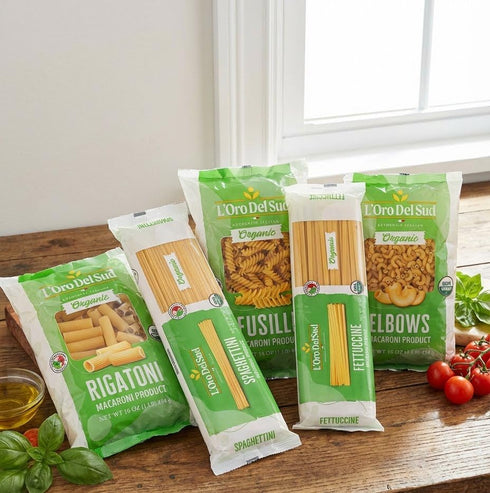 100% 16 Oz (Pack 4) L'Oro Del Sud Organic Cavatappi Pasta, Durum Wheat, Italian Pasta, Premium Quality Product