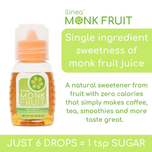 LLINEA MONK FRUIT - 2-Pack (400 total servings) - Sweetens Coffee, Tea, Smoothies, ZERO Calories, Gluten-Free