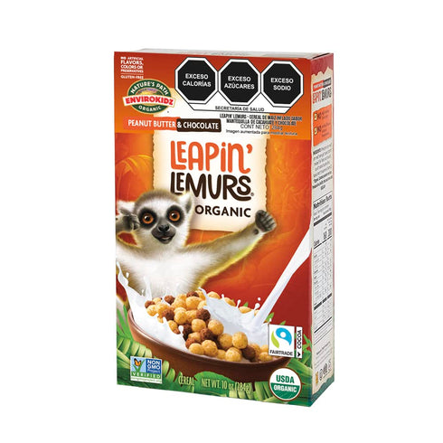 Cereal,10 Oz (Pack 4) EnviroKidz Leapin Lemurs Peanut Butter & Chocolate Organic Box,Gluten Free