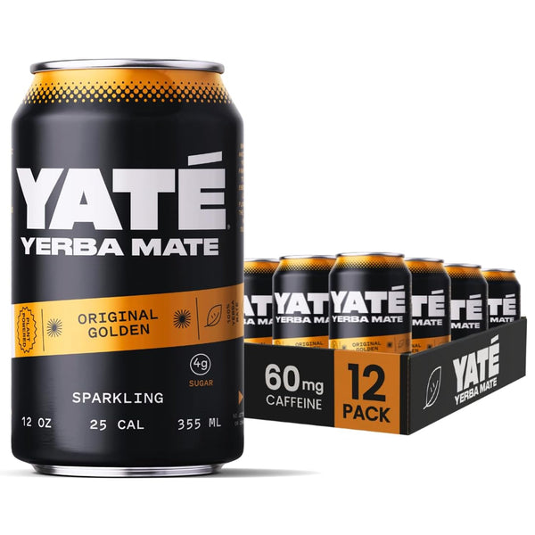 Yate Sparkling Yerba Mate - Original Golden Organic Yerba Mate Drink with
