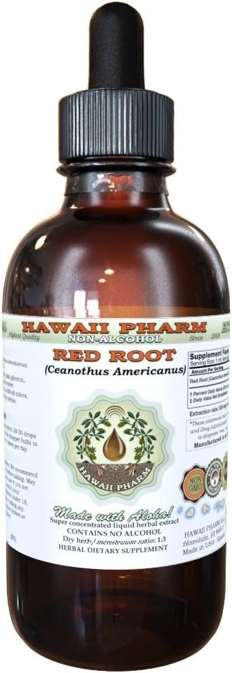 Red Root Alcohol-Free Liquid Extract - Red Root (Ceanothus Americanus) Dried Root Bark Glycerite, 2 oz