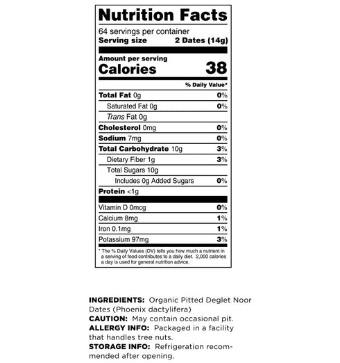 2 Lbs Terrasoul Superfoods Organic Deglet Dates, - Pitted | Fresh | Natural Sweetener