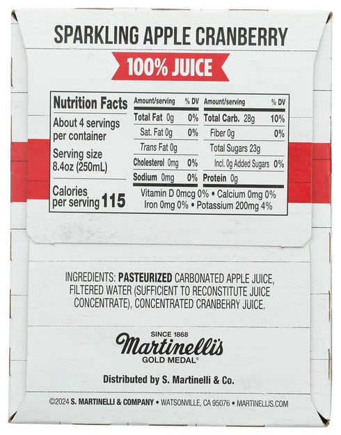 Martinelli's 4Pk, 8.4 Martinellis Sparkling Apple Cranberry Juice Fz