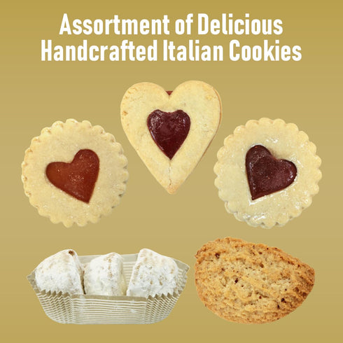 30 2Lb Assorted Italian Cookies Gift Box, Over Individually Wrapped Traditional Gourmet Cookies - Square Tin