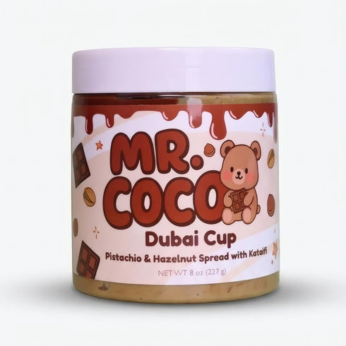 Mr Coco Dubai Cup Pistachio Cream Spread with Tahini, Crunchy Kataifi, Classic Hazelnut Matcha