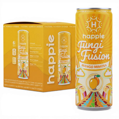 Happie Fungi Fusion Mango Mimosa Sparkling Mushroom Drink with Lion's Mane (900mg),