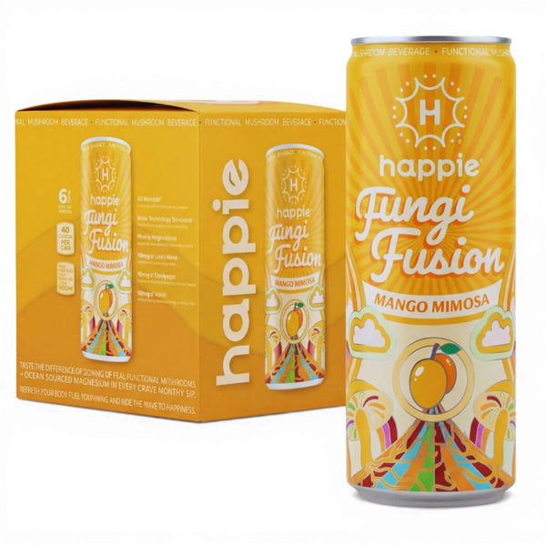 Happie Fungi Fusion Mango Mimosa Sparkling Mushroom Drink with Lion's Mane (900mg),