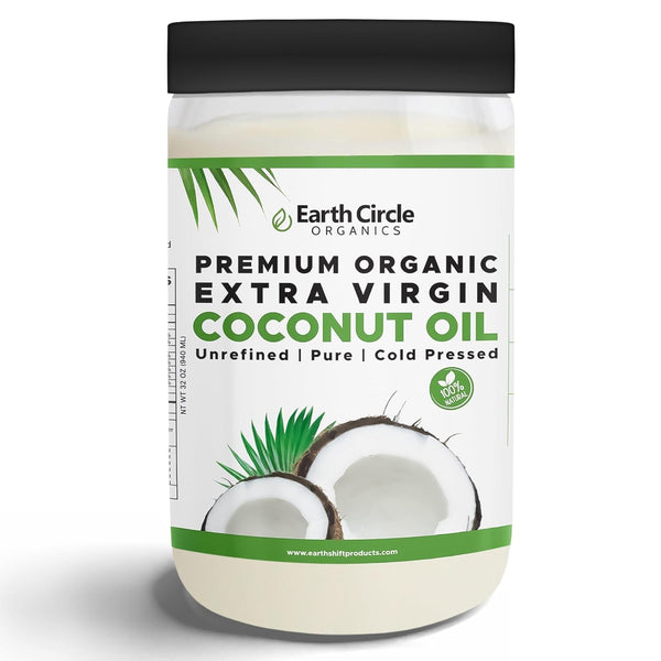 Earth Circle Organics Premium Ultra Pure Extra Virgin Organic Coconut Oil, Cold