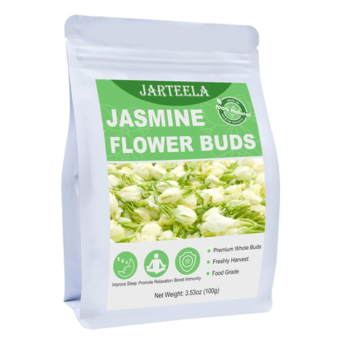 Jarteela - Jasmine Flowers Dried - 3.53oz/100g - Edible Dried Jasmine Flowers