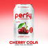 12-Pack PERFY Caffeine Free Cherry Cola Soda | Made With Real Juice Low Sugar Nootropic Drink with L-Theanine +
