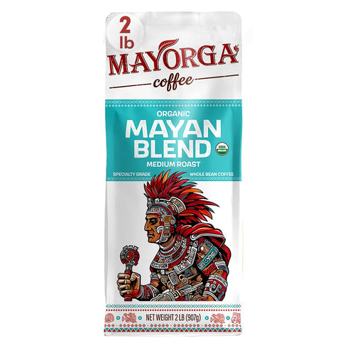Mayorga Organic Coffee 2lb Mayan Blend - Medium Roast Whole Bean Coffee