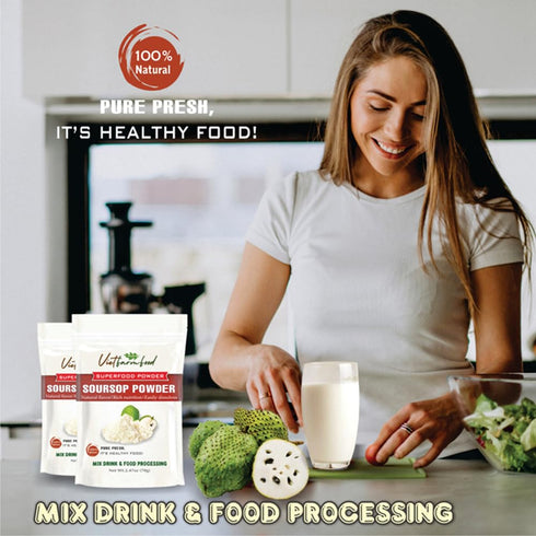2.47 oz (70g) SOURSOP POWDER VIETFARMFOOD: Pure freeze-dried fruit powder, made from real fruit with no added sugar