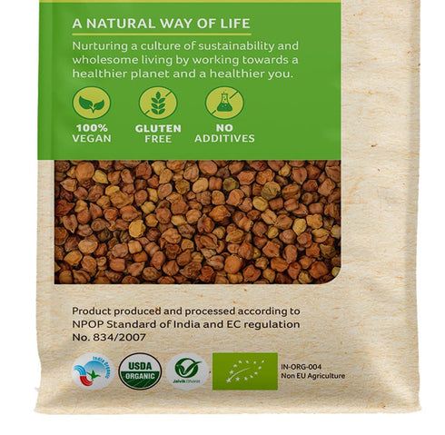 Generic 500g 100% Organic Tattva, Organic Kala (Black) Chana, | Vegan, Unpolished and Gluten Free