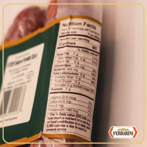 Rosetta", 10.5 oz, Ferrarini, Spicy Italian Salami, Dairy Free, Gluten Free, Premium Italian Brand, Product of Italy