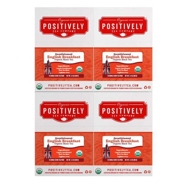 Organic Positively Tea Company, Decaf English Breakfast Black Tea, K-Cup Compatible, 96