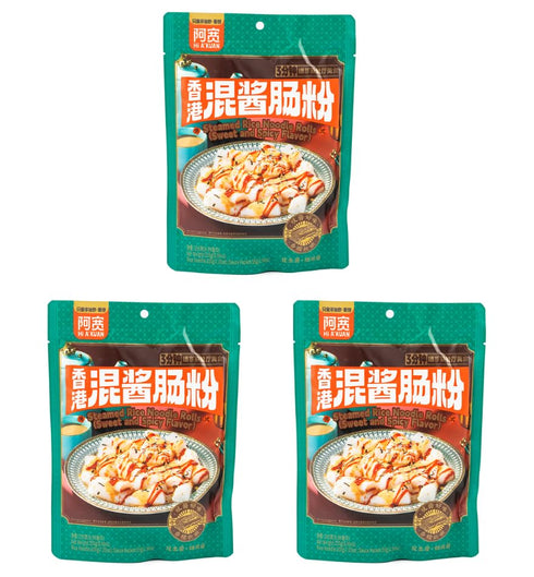 Yummy99 Akuan Steamed Rice Noodle Rolls, Sweet and Spicy, 255g, Vegetarian, Ready in