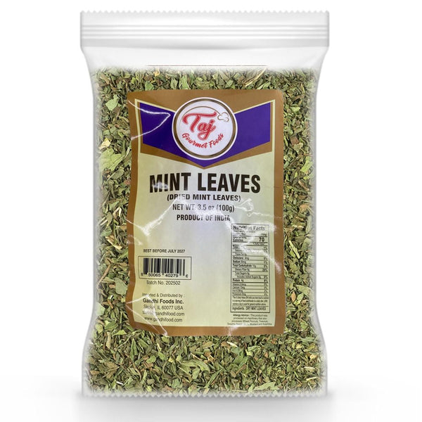 TAJ Gourmet Foods TAJ Dried Mint Leaves Cut 3.5oz (100g) Dry Mint Leaf