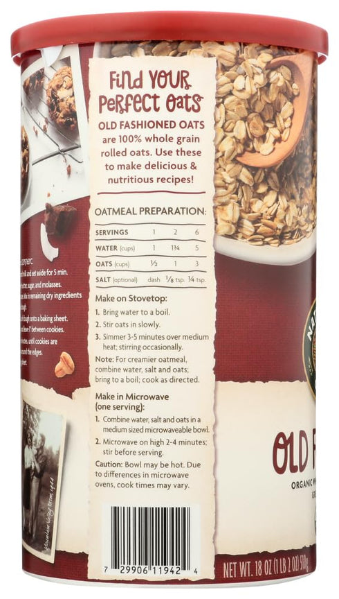 COUNTRY 18-Ounce CHOICE ORGANICOrganic Oven Toasted Old Fashioned Oats, Canisters