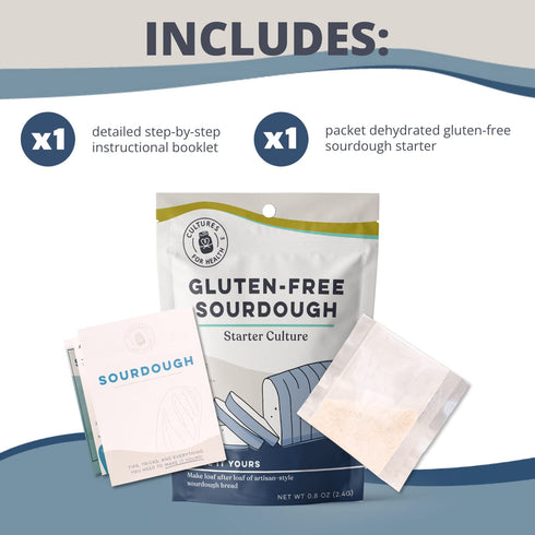 Cultures for Health Gluten Free Sourdough Starter | Heirloom Dehydrated Culture for Baking Gluten Free Bread | DIY