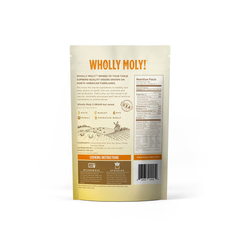 5 Wholly Moly! Grains Cereal, Multi-Grain Oatmeal of rye, barley, oats, wheat and Khorasan wheat, High Fiber, No Sugar