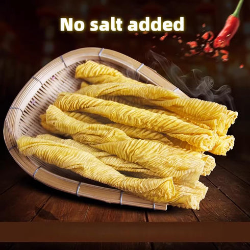 BAHWJCTO 300 Authentic Handmade Tofu Skin Slices, Traditional Yellow Tofu Skin, Zero Added Tofu Skin, Stewed Soup, Cold