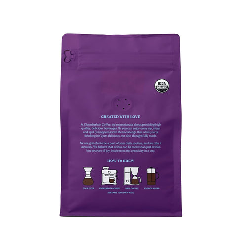 10 Oz Chamberlain Coffee Organic Espresso Dark Roast Coffee Blend - Whole Bean Specialty Coffee - Smooth & Balanced