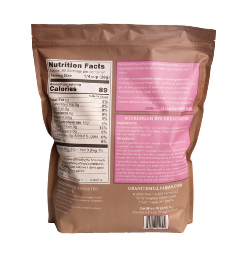 Granite Mill Farms 5 lb Stone Ground Sprouted Organic Rye Flour