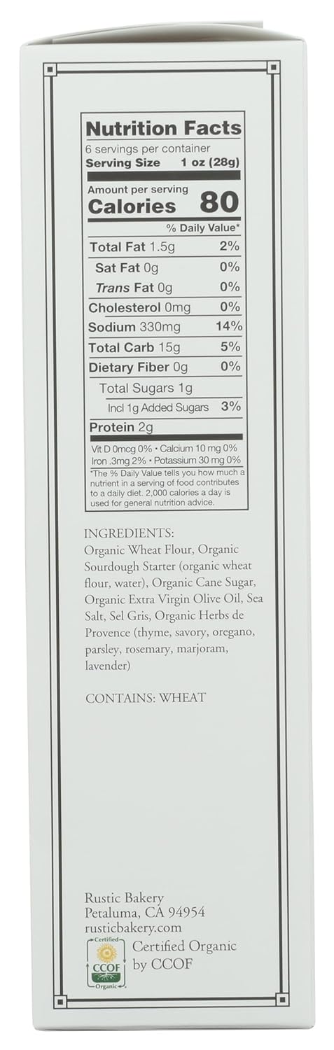 6 Rustic Bakery, Flatbread Herbs De Provence Organic, Ounce