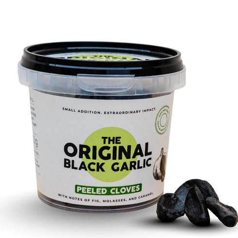 The Original Black Garlic Sweet & Savoury Peeled Cloves 50g - Gourmet, Aged to Perfection,