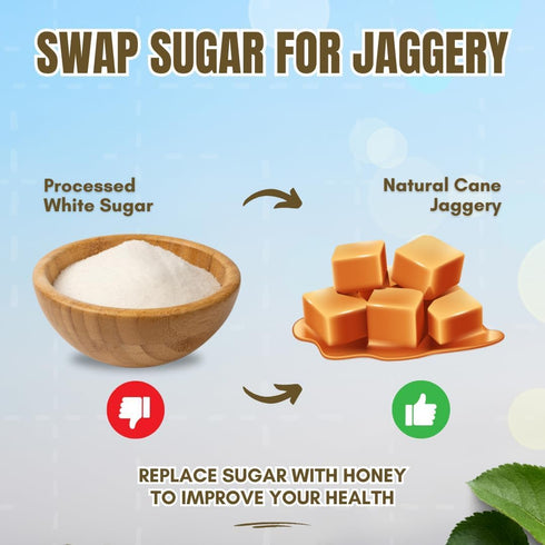 1 lb (450g), Danodia Foods Organic Jaggery Cubes Pure & Natural, No Additives Sweetener, Vegan & Gluten-Free