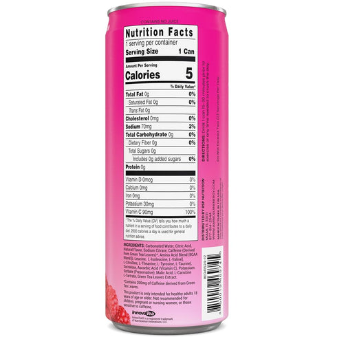 12 Pack RSP NUTRITION AminoLean Energy Drink - Sugar Free Amino Energy with No Jitters, Tingles, or Crash, Vegan Amino